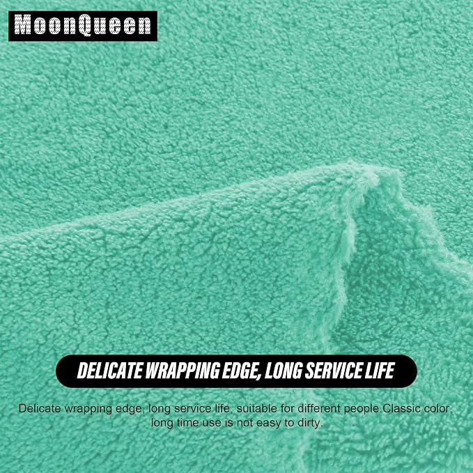 MOONQUEEN Ultra Soft Premium Washcloths Set - 12 x 12 inches - 24 Pack - Quick Drying - Highly Absorbent Coral Velvet Bathroom Wash Clothes - Use as Bath, Spa, Facial, Fingertip Towel (Aqua Green)