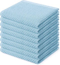 Homaxy 100% Cotton Waffle Weave Kitchen Dish Cloths 8-Pack, Sky Blue | 12 x 12 Inches, Ultra Soft Absorbent Dish Towels, Quick Drying Dish Rags with Hanging Loop