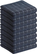 Homaxy 100% Cotton Terry Kitchen Towels, 8 Pack, Dark Grey | Ultra Soft and Absorbent Dish Towels for Kitchen, Suitable for Drying and Washing Dishes