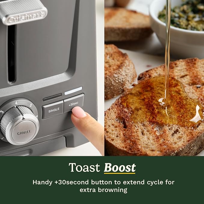 Cuisinart Core Collection 2-Slice Toaster | Extra-Long Slots for Artisan Bread | Bagel Setting |High-Lift Quickview™ | Single Slice & Defrost Functions | +30sec Toast Boost |Removable Crumb Tray