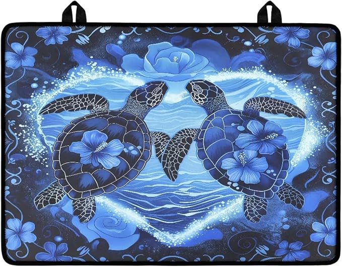 Sea Turtle Hibiscus Flower Print Stove Top Covers for Electric Stove Dish Drying Stovetop Protector Pad Thick Induction Protecting Counter Top Range Covers, 29.18 x 20.96 inch