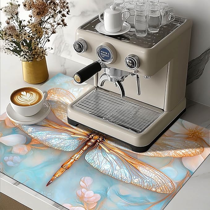 HOMETITUTE Dragonfly Stove Top Cover 28x20 Diatomite Heat Resistant Mat