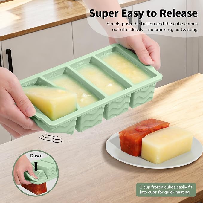 3-Pack Silicone Freezer Trays with Lid, Soup Freezer Container Molds | 2 Large 2-Cup, 4 Medium 1-Cup, 6 Small 1/2-Cup, BPA Free, Ice Cube Tray for Soup, Stews, Sauces, Meal Prep, Broth, Leftovers