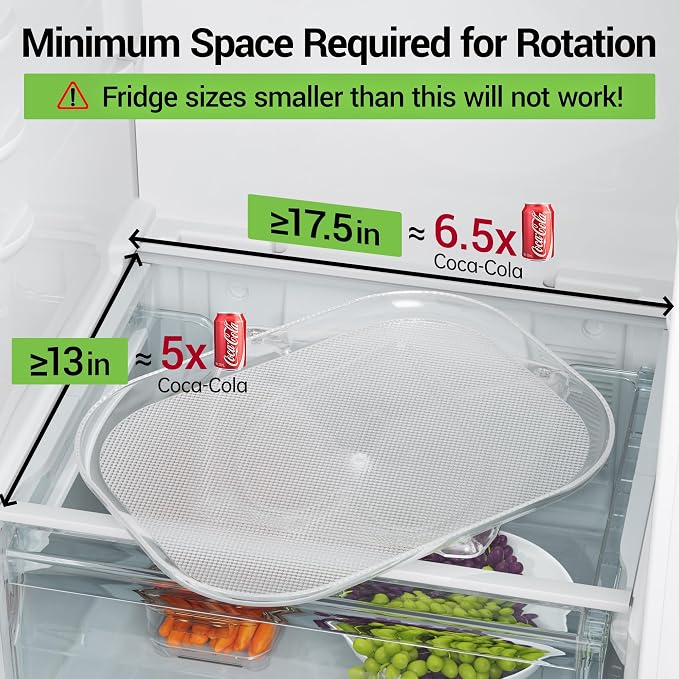 LAMU Lazy Susan Organizer Turntable 15.67''x11.7'' for Refrigerator Organizers and Storage, Fridge Organizer, Condiment Organizer for Kitchen, Table Top, Cabinet, Pantry, Countertop, 2 Pack