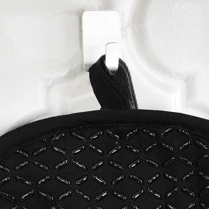 All-Clad Premium Pot Holder: Heat Resistant up to 500 Degrees - 100% Cotton, 10"x8" Hot Pad for Kitchen and Barbecue, 2-Pack, Black