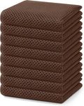 Homaxy 100% Cotton Waffle Weave Kitchen Dish Towels 8-Pack, Coffee | 13 x 28 Inches, Ultra Soft Absorbent Dish Towels, Quick Drying Cleaning Towels