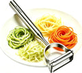 2-in-1 Julienne Vegetable Peeler, Julienne Peeler Shredder Tool | Stainless Steel Handed Julian Peels and Slices for Kicthen, Suitable for Make Vegetable Noodles, Fruit and Vegetable Salad