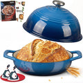 Overmont Enameled Cast Iron Dutch Oven, 6QT Bread Oven with Dome Lid Recipe | Tall Bread Pot with Potholders, for Sourdough Bread Baking Artisan Loaves, Crispy Crust & Better Oven Spring, 500°F Oven Safe