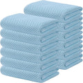 Kitinjoy 100% Cotton Waffle 12-Pack Kitchen Towels, 13" x 28", Sky Blue | Super Soft, Ultra-Absorbent, Fast Drying, lightweight, Quick Drying Kitchen Hand Towels