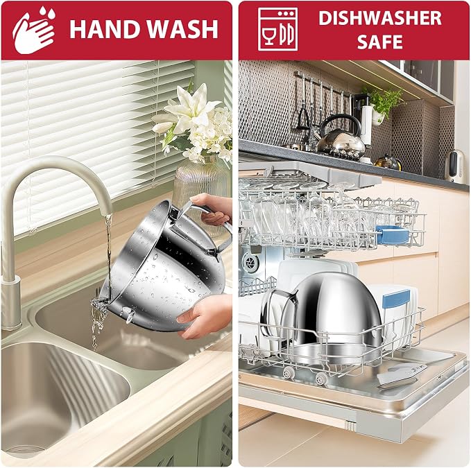 7QT Stainless Steel Mixer Bowl for Kitchenaid Stand Mixers, Kitchen Aid Mixing Bowl for 7QT Lift Mixer with Handle, Compatible with KSM70SKXXBK, Dishwasher safe
