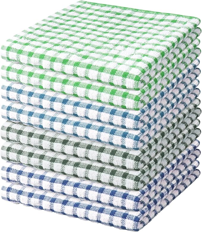 Nialnant 8 Pcs Dish Rags for Washing Dishes | 100% Cotton Kitchen Towels Soft Absorbent Quick Drying Dish Cloths for Kitchen, Cleaning rags - 11 x 11In