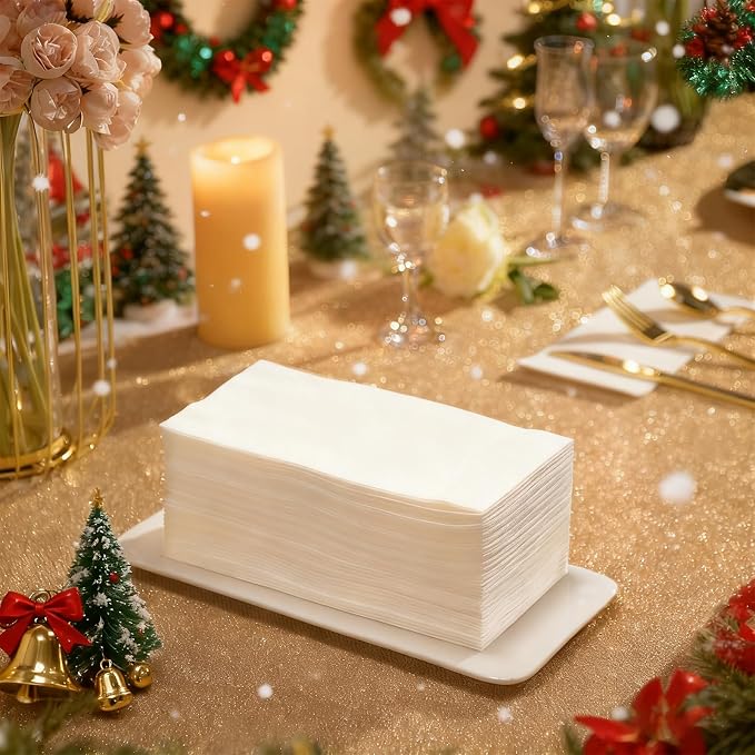 800PACK Disposable Hand Towels for Bathroom, Paper Guest Towels | Soft and Absorbent Disposable Decorative Bathroom Hand Napkins for Kitchen, Parties, Weddings, Dinners