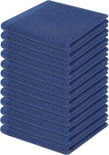Homaxy 100% Cotton Waffle Weave Kitchen Dish Cloths 12-Pack, Navy Blue | 12 x 12 Inches, Ultra Soft Absorbent Dish Towels, Quick Drying Dish Rags with Hanging Loop