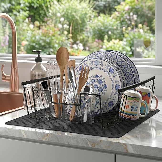 YUHFERA Stove Top Cover for Electric Stove - Silicone Stove Mat for Glass Top, Glass Cooktop Protector, XL Dish Drying Mats For Kitchen,Oven Covers for Electric Stove (Black,28 x 20)