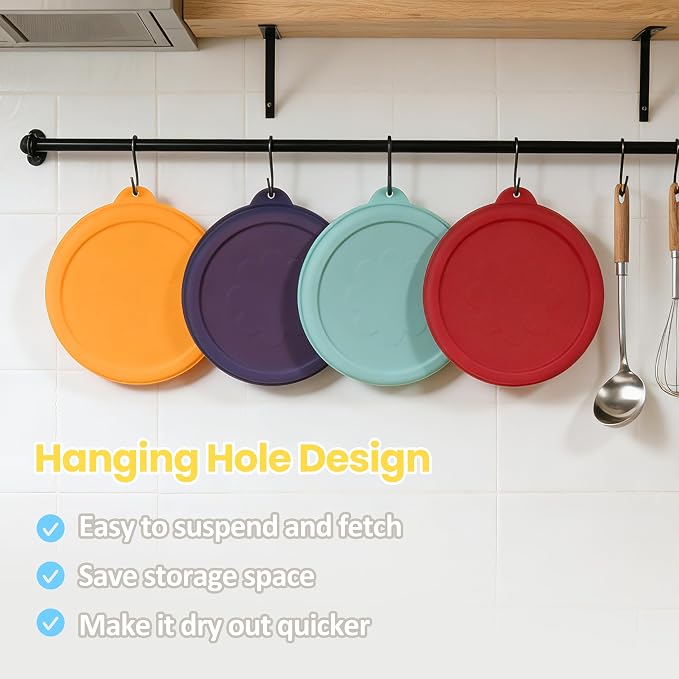 2 Cup Round Silicone Storage Cover Lids Replacement for Anchor Hocking Glass Bowls (Container not Included) 4 Pack