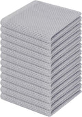 Homaxy 100% Cotton Waffle Weave Kitchen Dish Cloths 12-Pack, Light Gray | 12 x 12 Inches, Ultra Soft Absorbent Dish Towels, Quick Drying Dish Rags with Hanging Loop