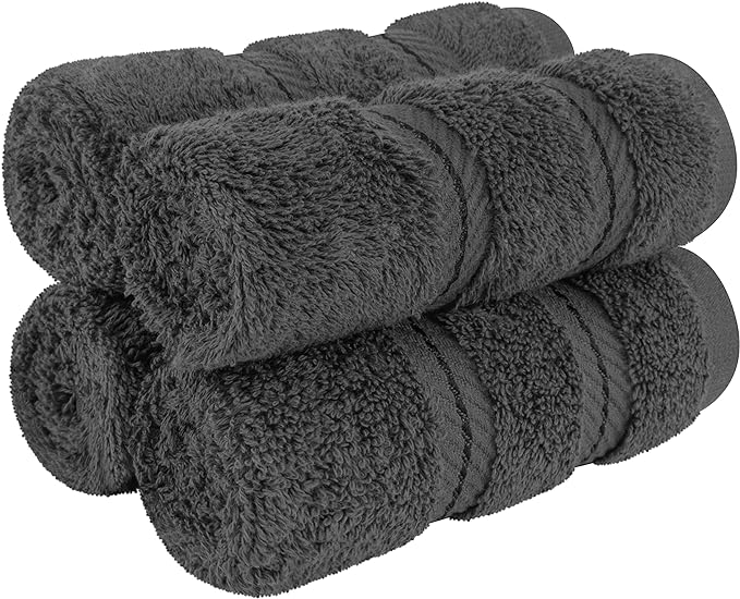 American Soft Linen 100% Cotton Luxury Turkish Towels, 4 PC Washcloth Set | Soft Absorbent Quick Dry OEKO Tex Standard 100 Certificated Durable Machine Washable Premium Hotel Quality