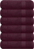 GLAMBURG Ultra Soft 6-Piece Hand Towel Set 16x28-100% Ringspun Cotton - Durable & Highly Absorbent Hand Towels - Ideal for use in Bathroom, Kitchen, Gym, Spa & General Cleaning - Burgundy
