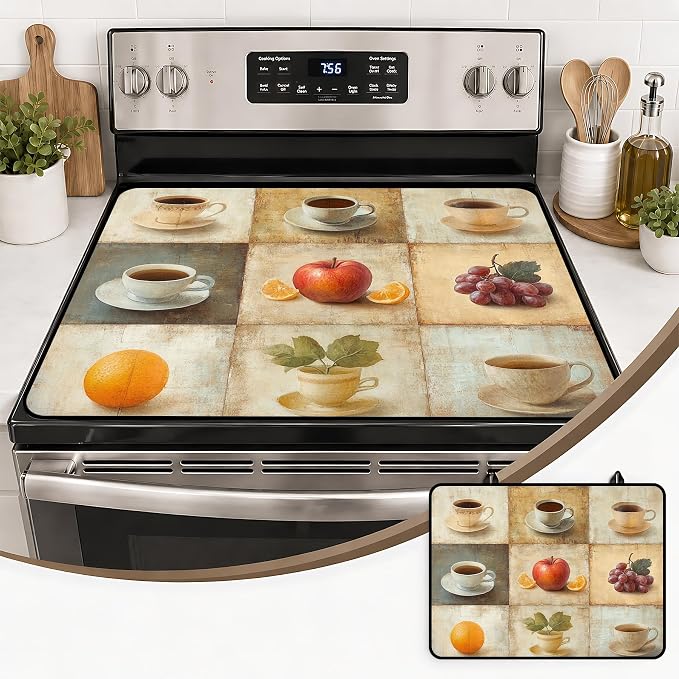 Stove Top Covers with A Non-slip Rubber Coating | protect Your Stove from Scratches, Extend Countertop Space, and Add A Classic Kitchen Touch