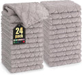 Homaxy 24 Pack Super Soft & Absorbent Dish Cloths, 10" x 10", Grey | Coral Velvet, Nonstick Oil Fast Drying Microfiber Cleaning Cloth, No Lint Household Dishcloths