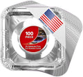 Disposable Gas Burner Liners (100 Pack) Aluminum Foil Square Gas Stove Burner Covers - 8.5 Inch Gas Range Protector, Stove Top Covers for Gas Burners, Foil Liners to Catch Oil, Grease, and Food Spills