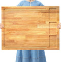 Extra Large Solid Wooden Cutting Board and Stovetop Cover, 3 in 1 Stove Top Cover Chopping Board with Detachable Legs and Juice Groove, Sink Cover Board