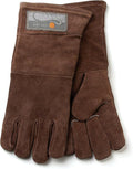 Outset Leather Grill Gloves, Set of 2 Brown Leather BBQ Gloves | Leather Keeps Your Hands Safe From The Heat | Great For The Grill, Griddle, Campfire & Oven | 1 Size Fits All BBQ Gloves