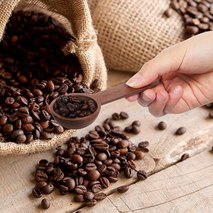 Walnut Wooden Coffee Scoop for Jars, Coffee Scoop for Ground Coffe Handmade Tablespoon Measuring Spoon for Coffe Beans Tea Spices 15ml 1 Tablespoon Home Kitchen Accessories for Jars and Containers