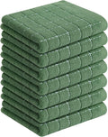 Homaxy 100% Cotton Terry Kitchen Towels, 7 Pack, Grass Green | Ultra Soft and Absorbent Dish Towels for Kitchen, Suitable for Drying and Washing Dishes