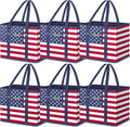 BALEINE 6PK Reusable Grocery Bags, Heavy Duty Shopping Tote Bag | 12'' Long Handles, Reinforced Bottom Keeps Upright, Fold Flat Storage, Water-Resistant Shopping Bag, Multiple Color Options