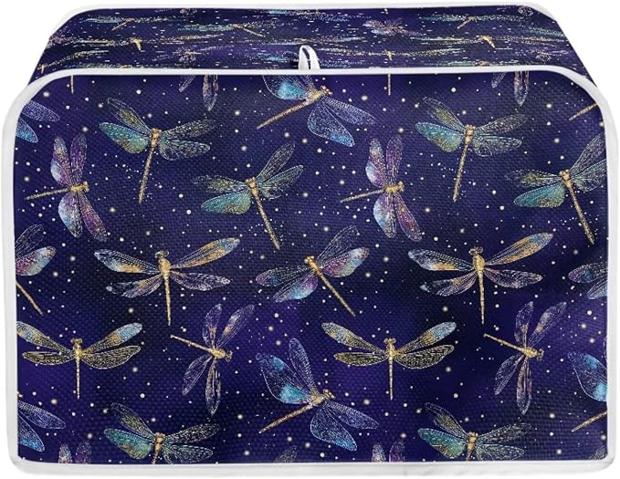 Dragonfly Print Toaster Cover 2 Slice Bread Toaster Oven Dustproof Cover, Waterproof Kitchen Small Appliance Cover Table Home Kitchen Decor