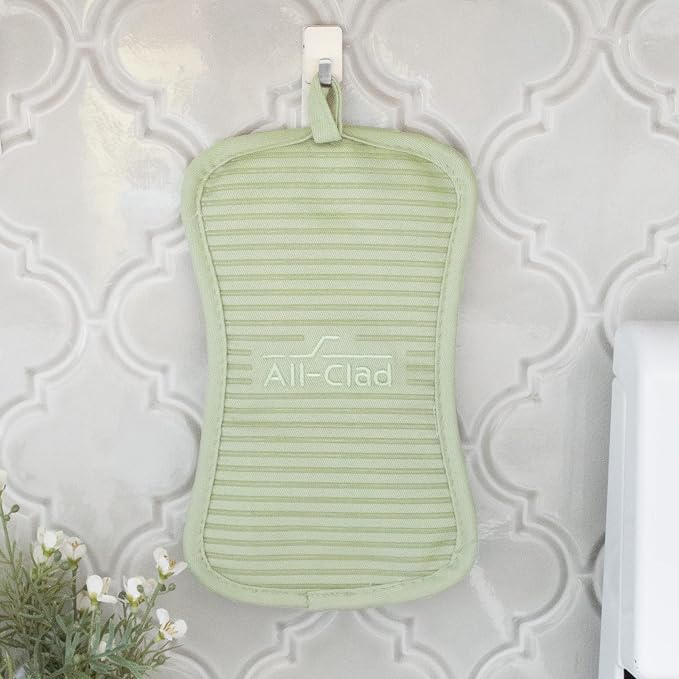 All-Clad Premium Pot Holder & Hot Pad: Heat Resistant to 500 Degrees - 100% Cotton, 10"x6.25" Hot Pad for Kitchen and Barbeque, (1-Pack), Fennel