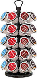 K Cup Holder 40 Pods Capacity, Coffee Pods Holder Storage Organizer Stand | K Cup Carousel, 360°Rotating K Cup Organizer, Easy-Grip Top Handle,Space-Saving for Countertop, K Cups Holder Easy Assembly