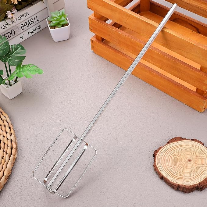 MAGICLULU Drill Mixer Attachment, 15.7 Inch Heavy Duty 304 Stainless Steel Hand Mixer Beaters with 1/4 Hex Shaft, Food Grade Drill Stirrer for Meat Filling, Dough, Mashed Potatoes, Batter, Eggs, Cream