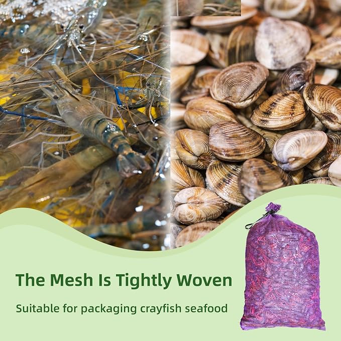 Mesh Firewood Bags 22"×24" Crawfish Sacks, Firewood Bags for Selling, Onion Bag Storage Potato Sacks Mesh Wood Bag Bulk (Pack of 10)