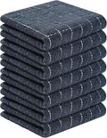 Homaxy 100% Cotton Terry Kitchen Towels, 7 Pack, Dark Grey | Ultra Soft and Absorbent Dish Towels for Kitchen, Suitable for Drying and Washing Dishes