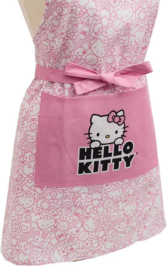 Hello Kitty Print 28" Adult Apron and Pot Holder Set