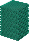 Homaxy 100% Cotton Waffle Weave Kitchen Dish Cloths 12-Pack, Dark Green | 12 x 12 Inches, Ultra Soft Absorbent Dish Towels, Quick Drying Dish Rags with Hanging Loop