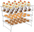 TeamFar Cooling Rack, 4-Tier Stainless Steel Wire Rack | for Baking Roasting, Healthy & Heavy Duty, Dishwasher Safe, Stackable & Collapsible, Firmly Weld & Smooth Surface, 15"x10"