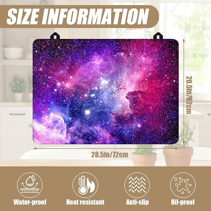 Purple Galaxy Space Stove Top Covers for Electric Stove, Electric Gas Stove Pad Heat Resistant Range Cooktop Protector for Home Decor Kitchen 28"x20"