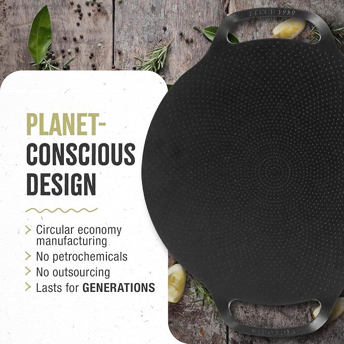 Victoria 15-Inch Cast Iron Comal Pizza Pan with 2 Side Handles, Preseasoned with Flaxseed Oil, Made in Colombia