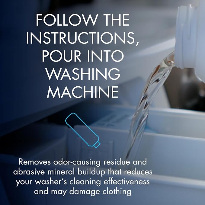 Glisten Washing Machine Cleaner, Fresh Scent, 12 oz Bottle, 3-Pack | Helps Remove Odor & Limescale; Regular Care Helps Prevent Future Buildup in Top/Front HE Washers, Made in USA