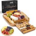 SMIRLY Charcuterie Board Set with Serving Accessories, Bamboo | Housewarming, Wedding, Bridal Shower and Birthday Gift for Women, Ideal for Movie Nights, Entertaining and Family Gatherings