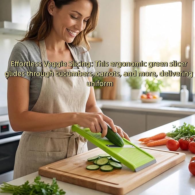 Handheld vegetable Slicer Potato Slicer, Suitable for Potatoes, Carrots, Zucchini, Cucumbers, Onions, Eggplants, Suitable for Making Potato Chips and Using Vegetable French (Green)