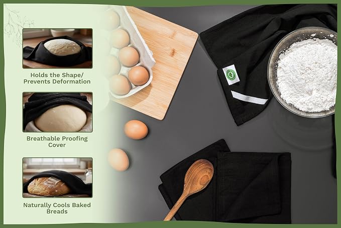 Black Flour Sack Tea Towels - 100% Cotton, 27"x27", 5 Pack, Highly Absorbent Dish Towels - Versatile Use for Baking - Customize with Embroidery, Printing or Sublimation