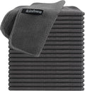 Dish Cloths for Washing Dishes with Scrub Side, Microfiber Dish Rags | Dual-sided microfiber dish cloths with scrubber for stuck-on food, quick dry kitchen washcloths 20 Pack, 8" x 8 Inch Gray