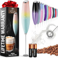 Zulay Powerful Milk Frother for Coffee with Upgraded Titanium Motor - Handheld Electric Whisk, Milk Foamer, Mini Mixer & Coffee Blender for Frappe, Latte, Matcha, No Stand - Cupcake