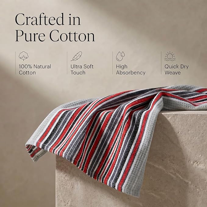 Urban Villa Kitchen Towels Cotton Dish Towels 20”x30” (Set of 6) Grey