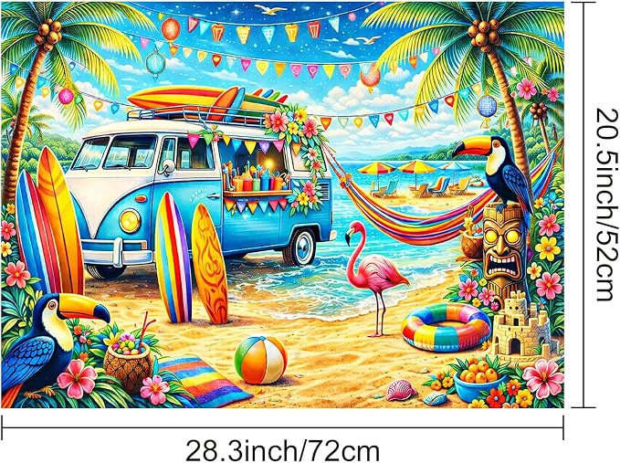 HOMETITUTE Summer Stove Top Cover 28x20 Surfboards Flamingo Heat Resistant