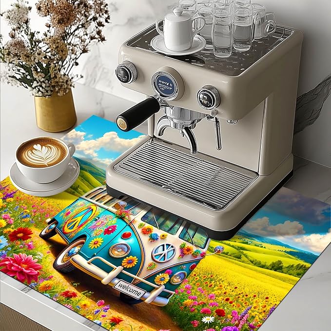 HOMETITUTE Spring Stove Top Cover 28x20 Flower Van Countryside Heat Resistant